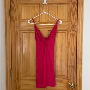 Bright Pink Satin Mini Dress